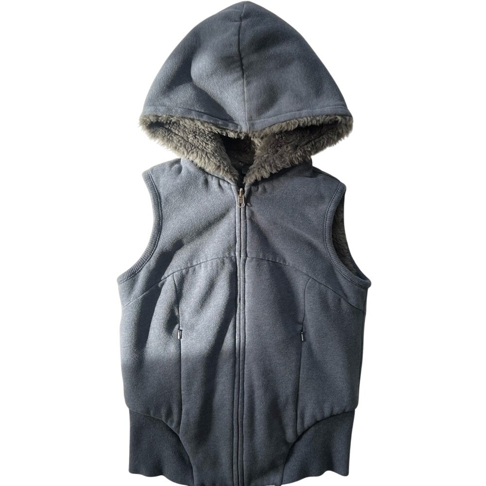 Armani Exchange‎ Cozy Vest Dusty Blue Faux Fur Lining Size S